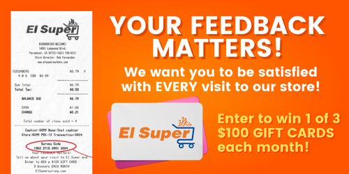 Your feedback matters! - We want you to be satisfied with EVERY visit to our store!- enter to win 1 of 3 $100 Gift Cards each month!