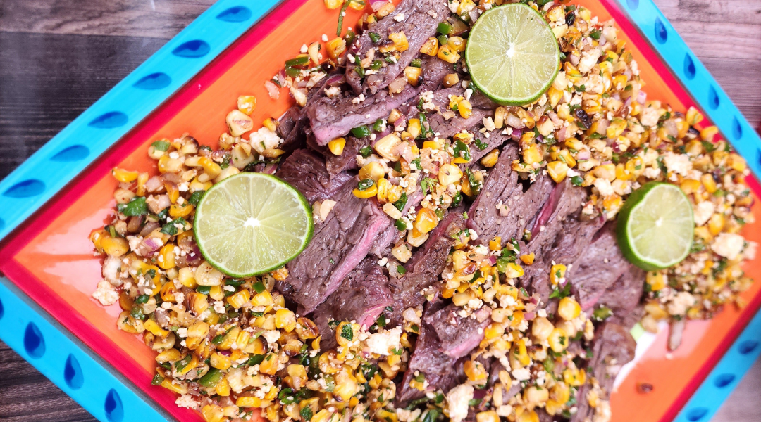 CARNE ASADA CON SALSA DE ELOTE ASADO