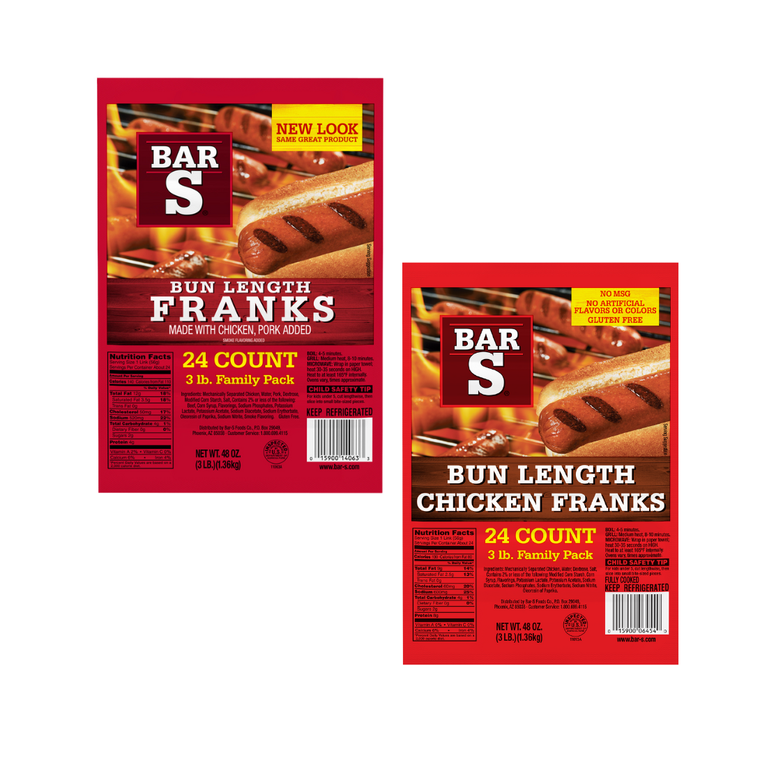 Salchichas Bar-S, 48 Oz. $4.77 c/u