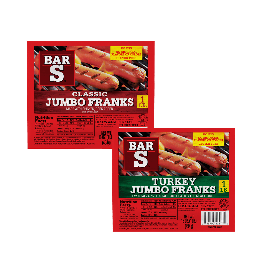 Salchichas Bar-S, 16 Oz. 4 por $5