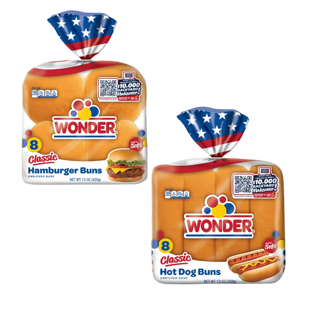 Wonder Hot Dog or Hamburger Buns, 8 Ct. $2.49 ea