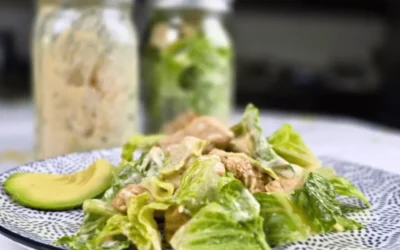 MASON JARS CHICKEN CESAR SALAD
