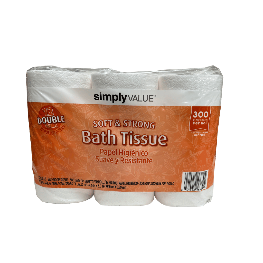 Simply Value Bath Tissue or Paper Towels, 3-12 Roll $3.47 ea