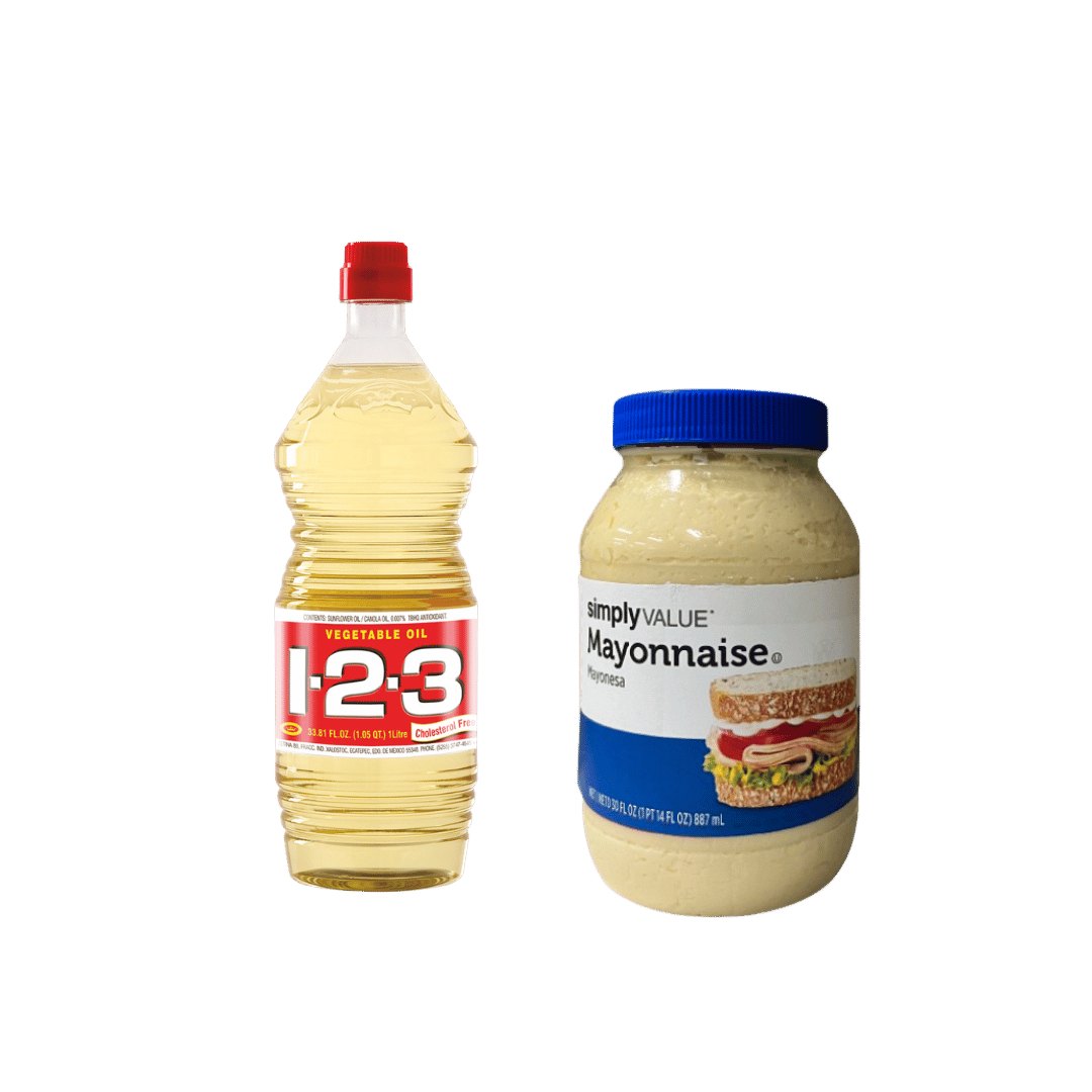 Aceite Vegetal 1-2-3, 33.8 Oz.  o  Mayonesa Simply Value, 30 Oz. $2.97 c/u