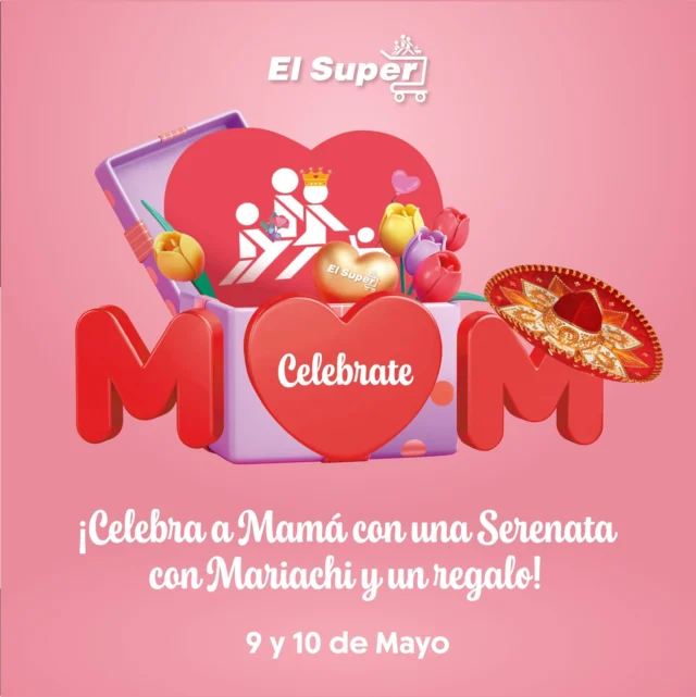 Join us on May 10th at select El Super locations for a live Mariachi performance in honor of Mother’s Day! Moms will also receive a special gift. Don’t miss it!  Come celebrate with us! #CelebrateMom #ElSupermarkets #MothersDay 

¡Acompáñanos el 10 de mayo en tiendas selectas de El Super, donde tendremos Mariachi en vivo en honor del Día de las Madres! Las Mamás también recibirán un regalo especial. ¡No te lo pierdas! ¡Ven a celebrar con nosotros! #CelebrandoaMamá #ElSupermarkets #Diadelasmadres